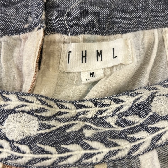 THML multi color striped cotton halter sleeveless dress size medium - Picture 9 of 11